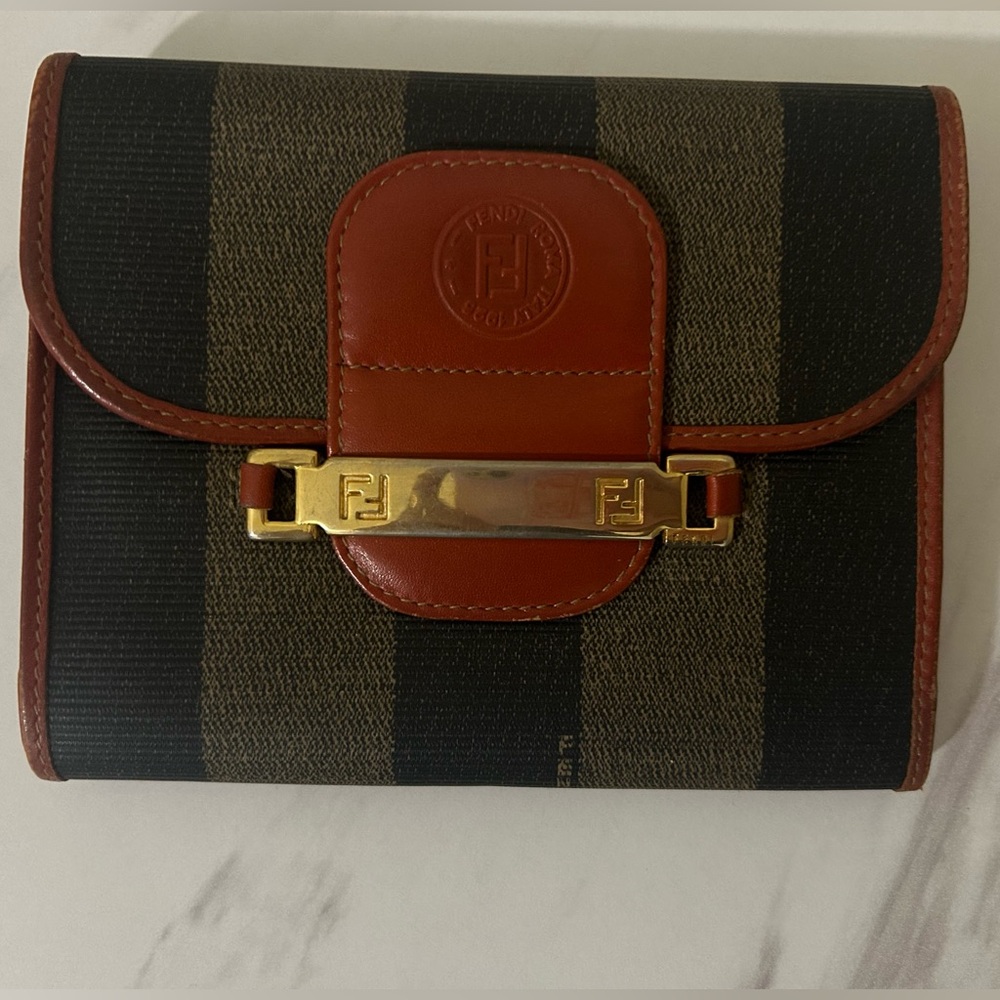 Authentic Vintage Fendi Pequin Striped Wallet
